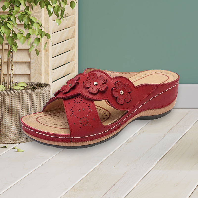 Sandalen met plateauzool in effen kleur