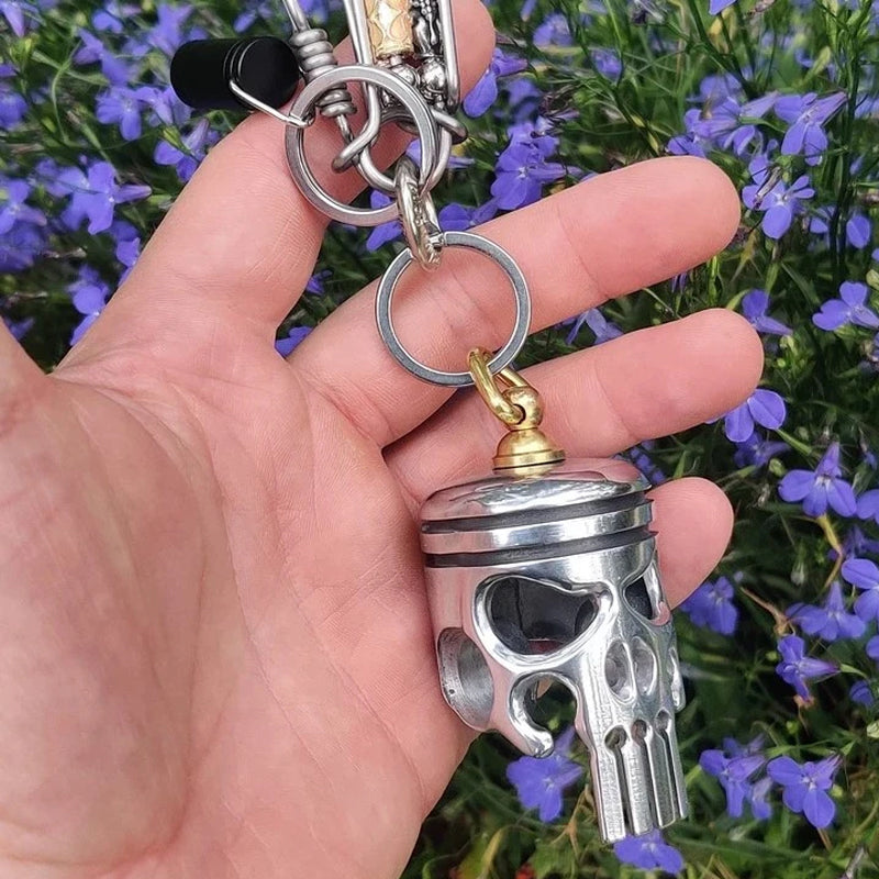 Piston Art Skull Sleutelhanger