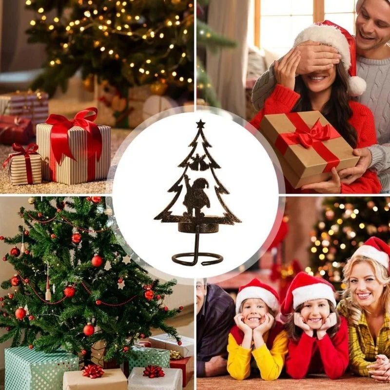 IJzeren kaarsenhouder in de vorm van een kerstboom