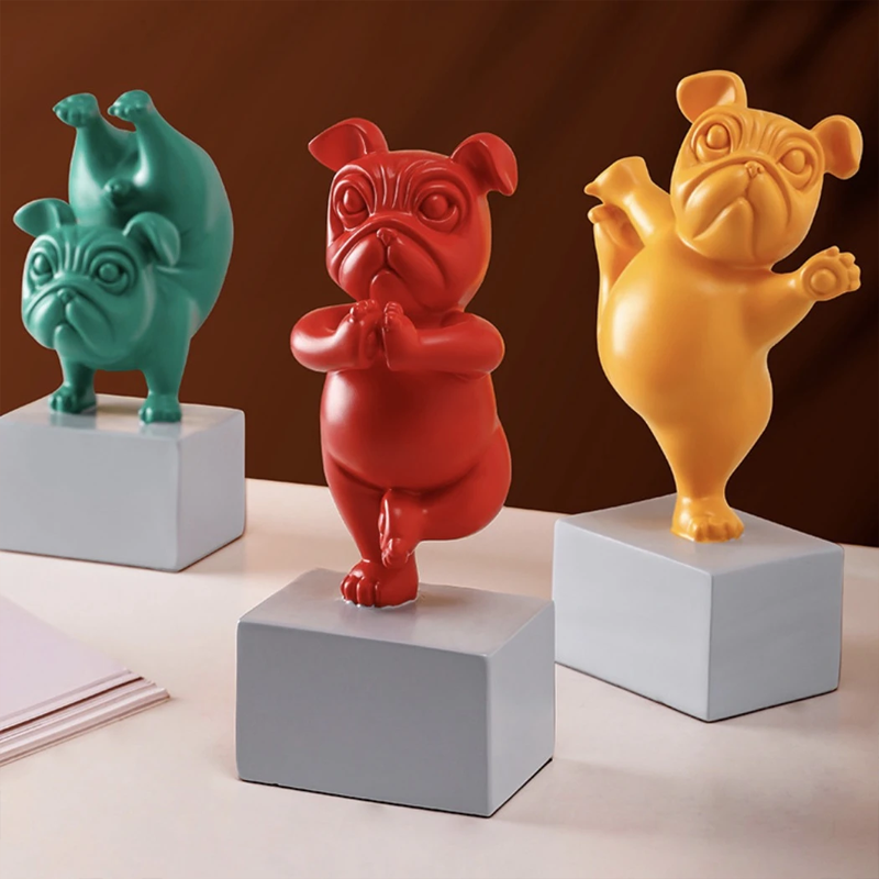 Yoga Bulldog standbeeld ornament