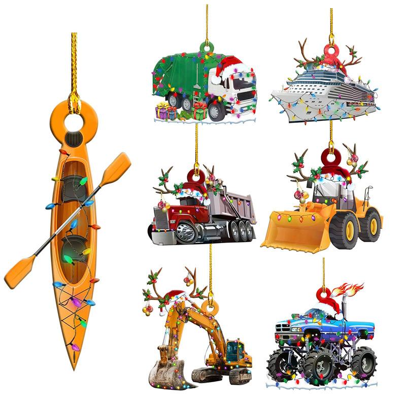 Auto-Boot-Kerstijzer Ornament