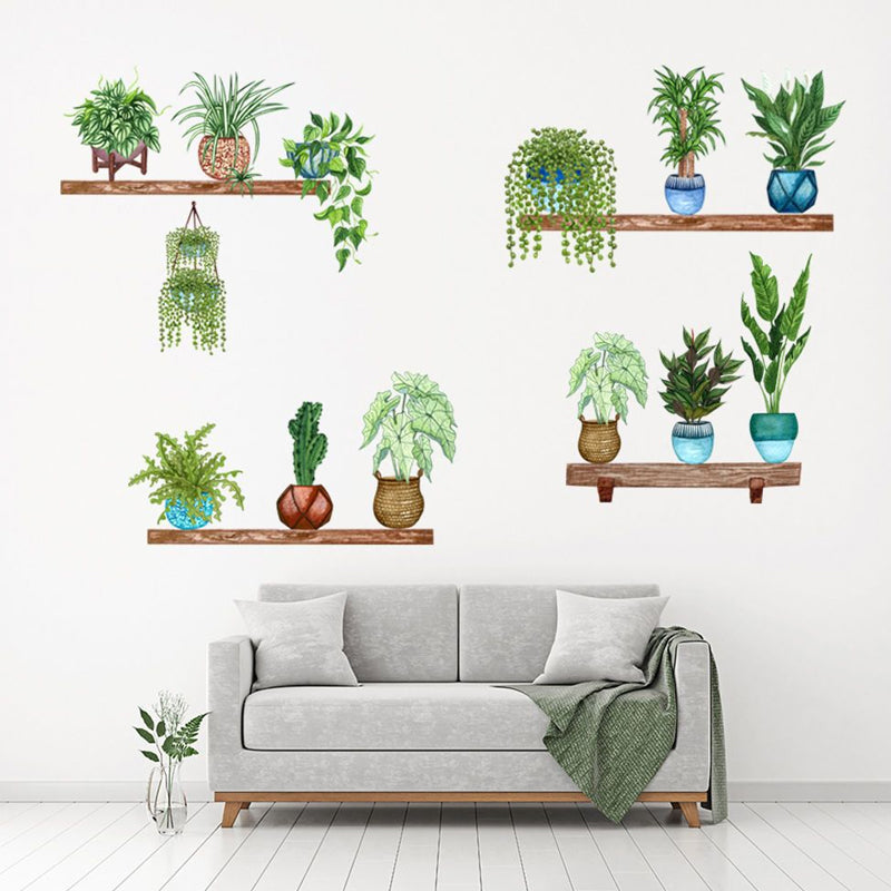 Groene plant 3D zelfklevende muursticker