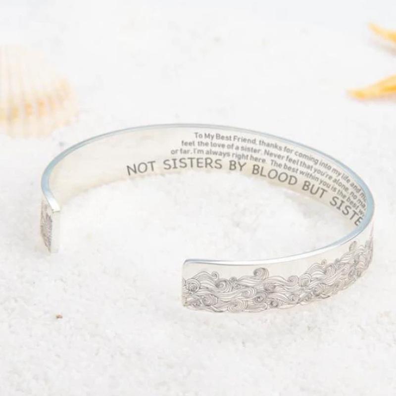 Roestvrijstalen Open Sea Wave-armband