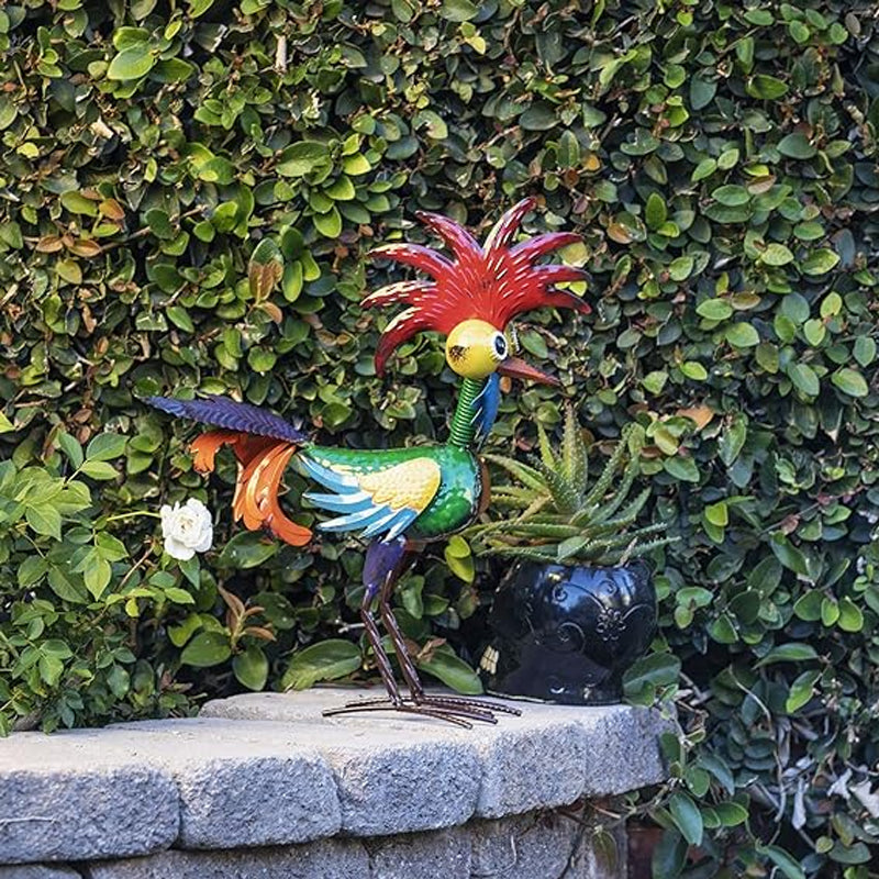 Grappig tuinhaanstandbeeld🐓
