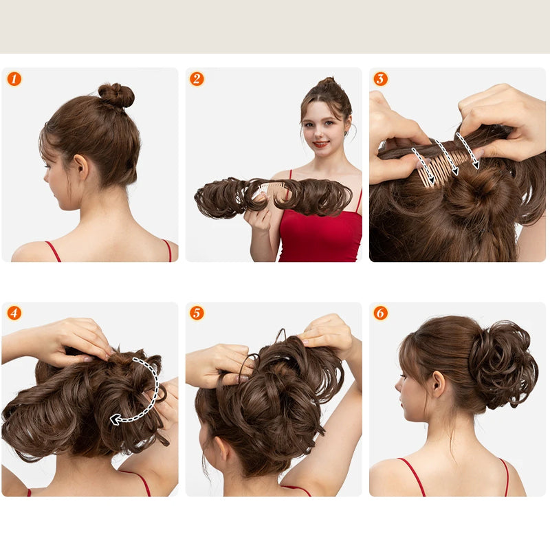 Moeiteloze elegantie zijkam met clip in haarknotje