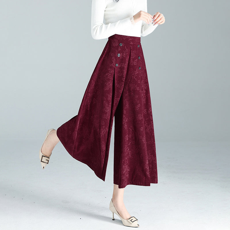 Broek met wijde pijpen en hoge taille