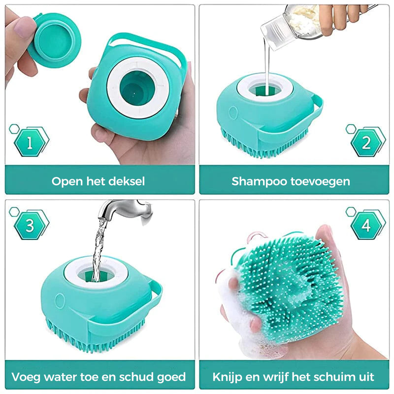Siliconen badmassage zachte borstel