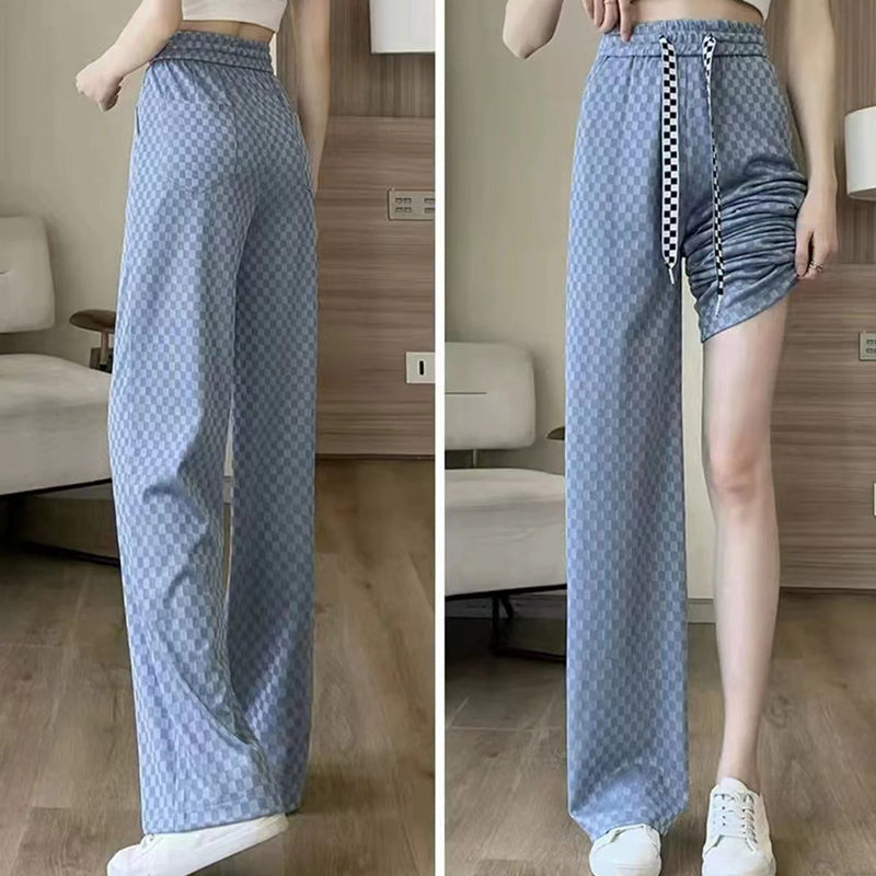Geruite broek met wijde pijpen