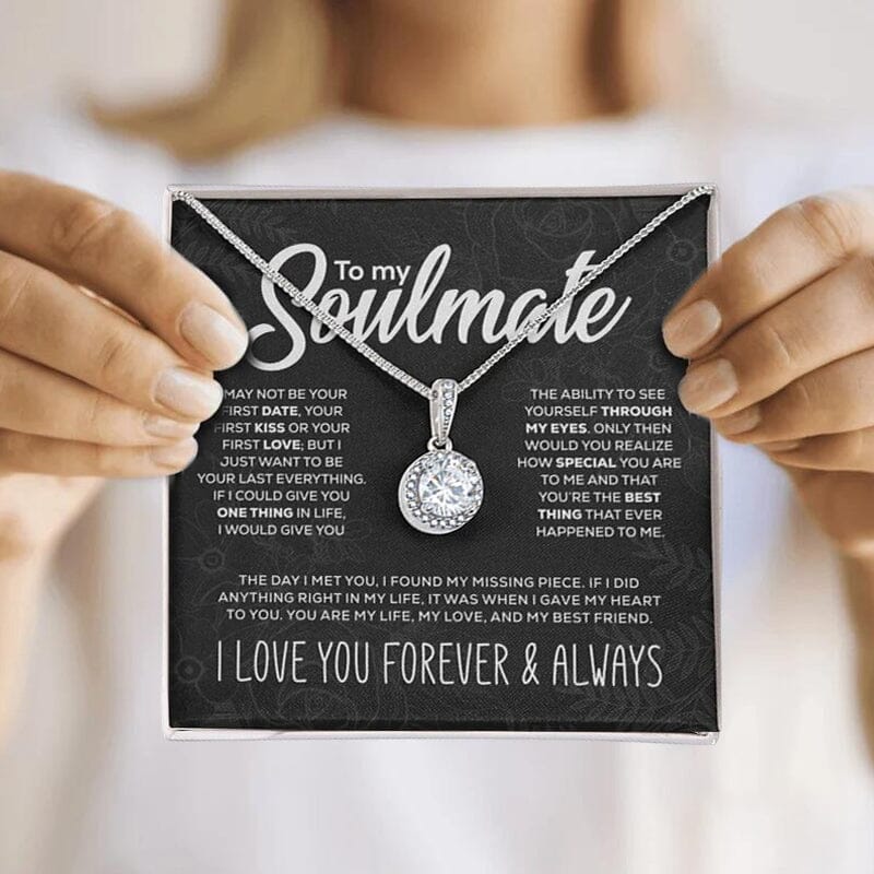 Aan mijn soulmate sprankelende ronde ketting