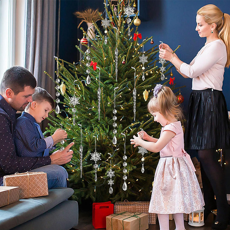 Kristallen kerstsneeuwvlokornamenten