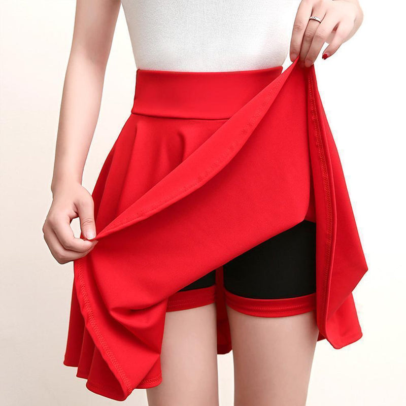 A-lijn Elastische Taille Geplooide Shorts Rokken