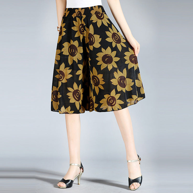 Culottes met wijde pijpen voor dames in vintage stijl
