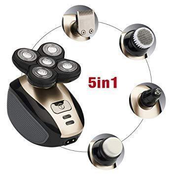 5 in 1 4D roterend scheerapparaat voor heren, oplaadbaar