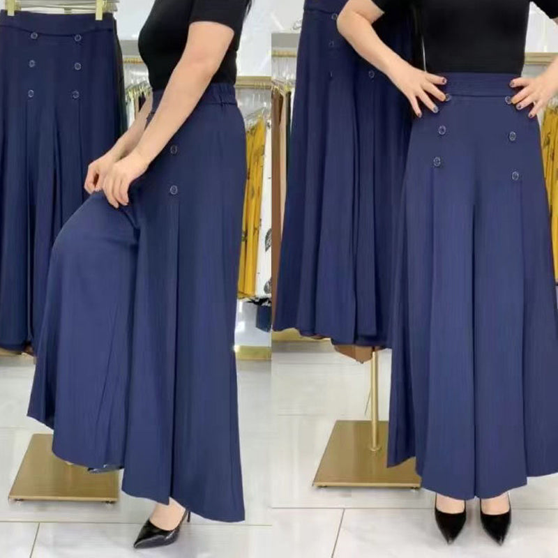 Stijlvolle geplooide broek met wijde pijpen