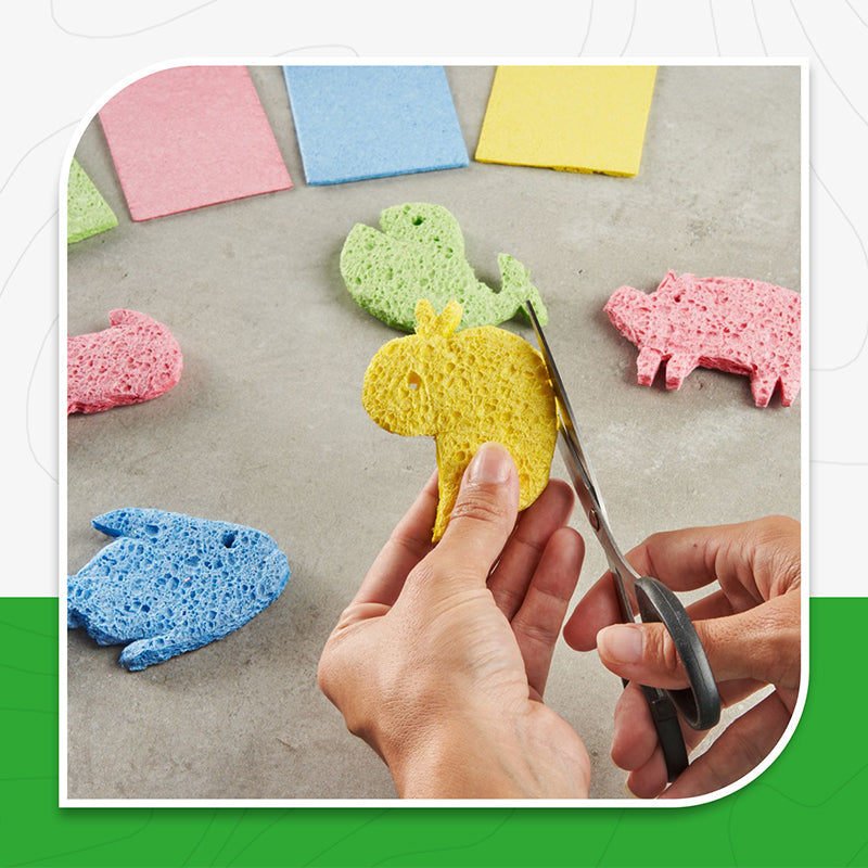 Gecomprimeerde gekleurde spons keukendoek