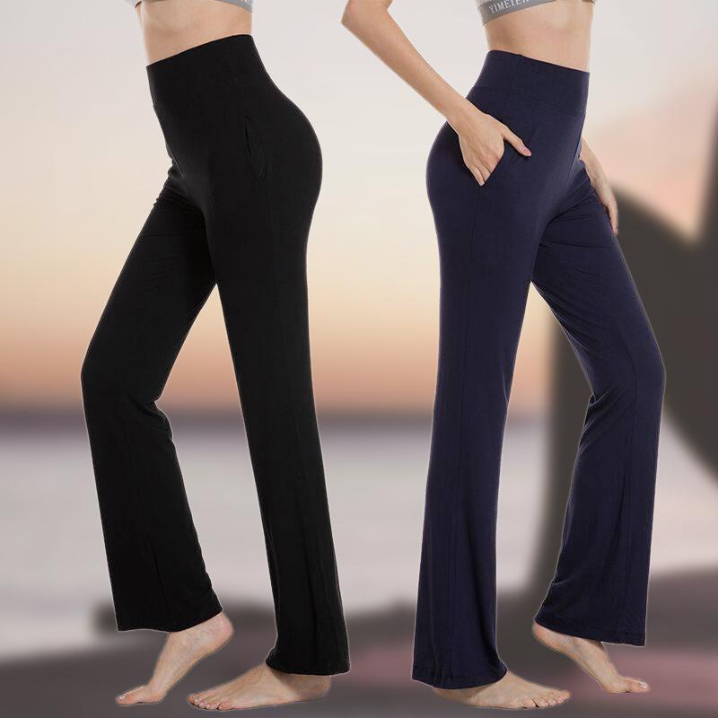Yoga broeken met hoge taille en uitlopende pijpen voor dames