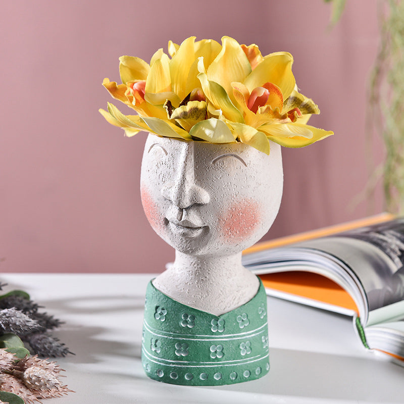 Kunst Portret Gezicht Plantenbak