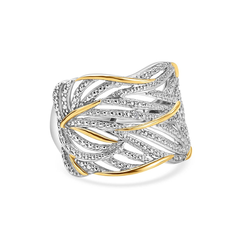 Zirkoon-gedraaide gelaagde tweekleurige ring