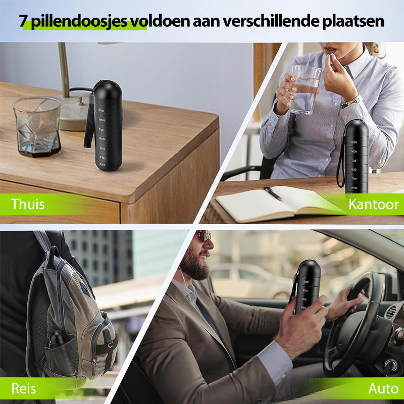 7 dagen draagbare pillendoos voor op reis