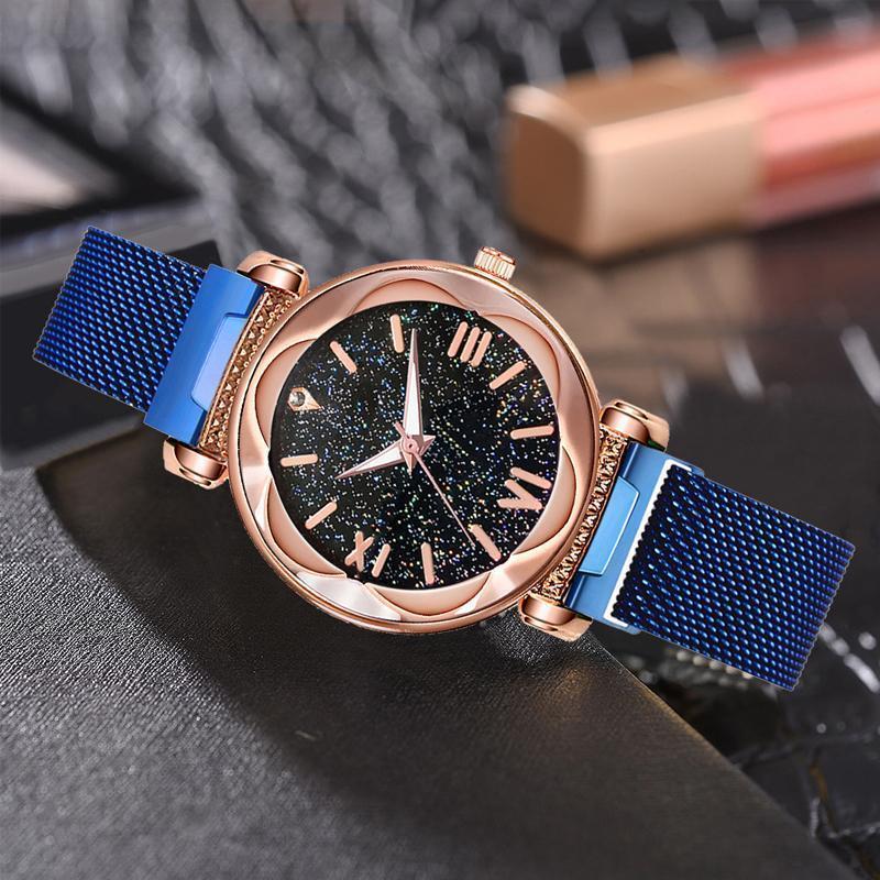 Luxe polshorloge met sterrenhemel voor dames