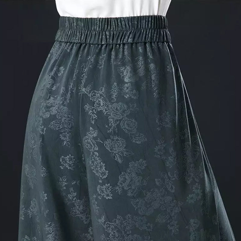 Broek met wijde pijpen en hoge taille