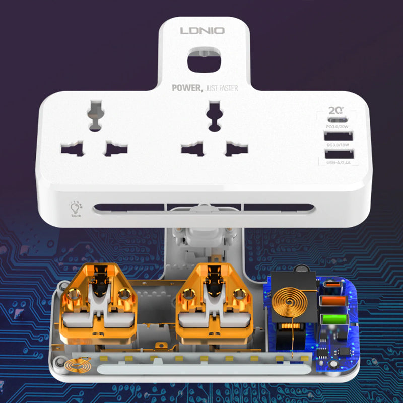 Universeel stopcontact met nachtlampje