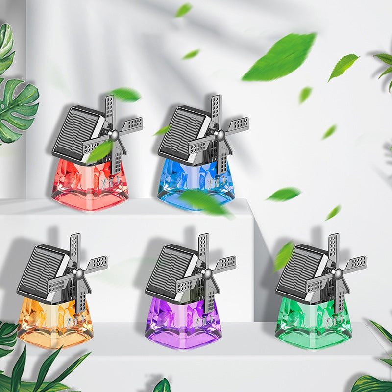 Windmill Solar Energy Rotating Aromatherapy Car Air Freshener