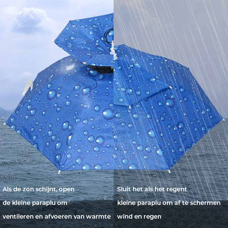 Paraplu hoed met dubbele laag voor buiten