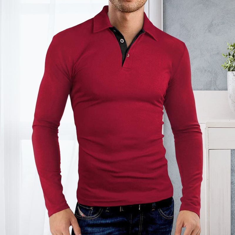 Poloshirt met lange mouwen en revers