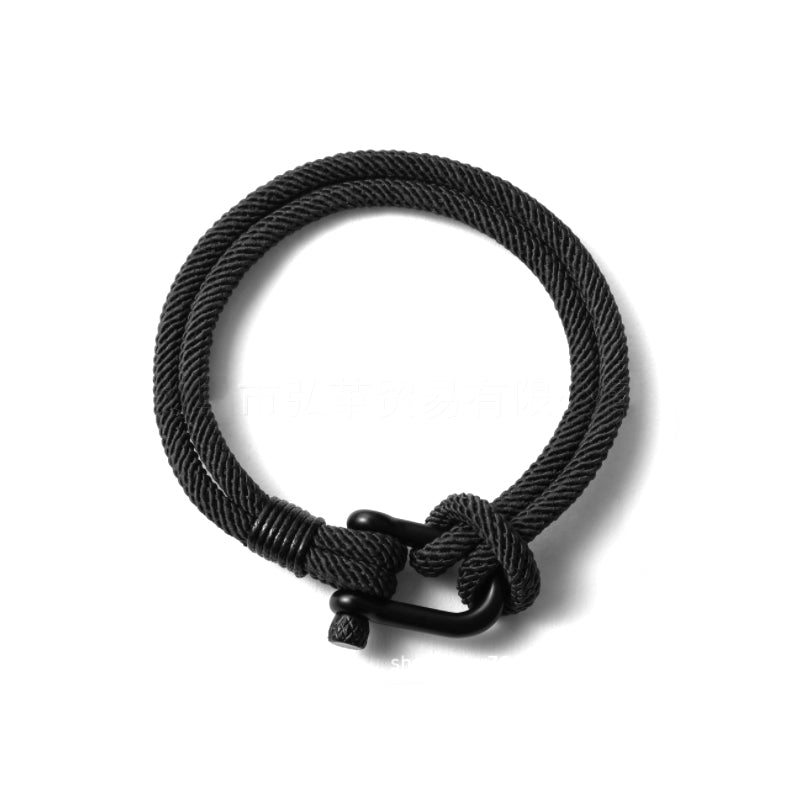 U-vormige gesp nylon gevlochten armband