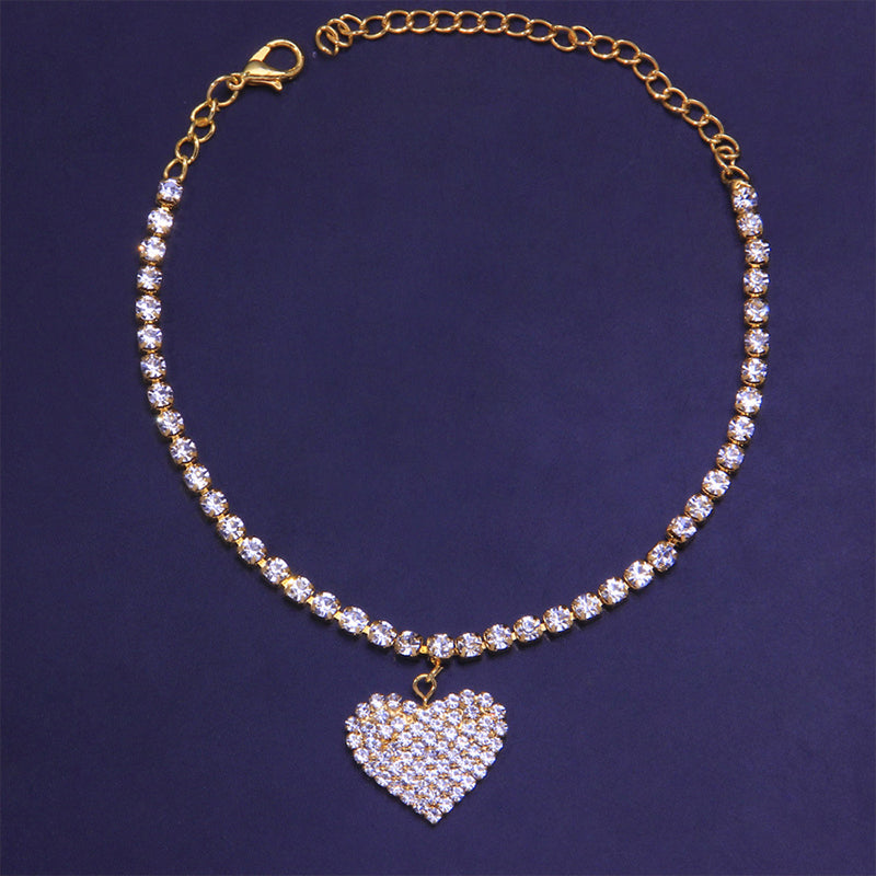 Mode Hart Strass Enkelbanden