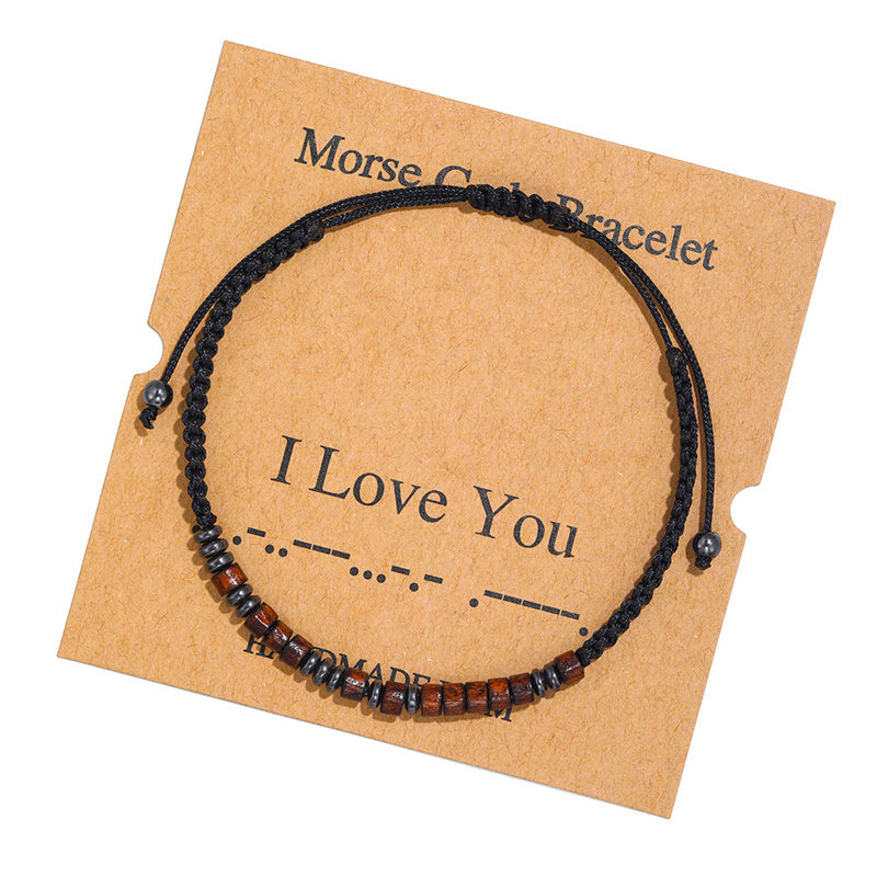 Morse code paar armband