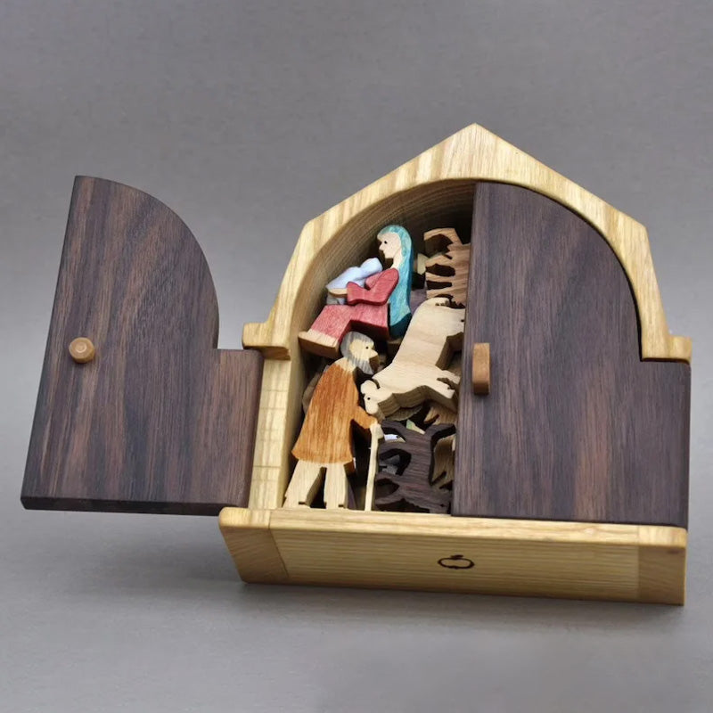 Het Kerst verhaal Unieke kerststal Houten kerststal