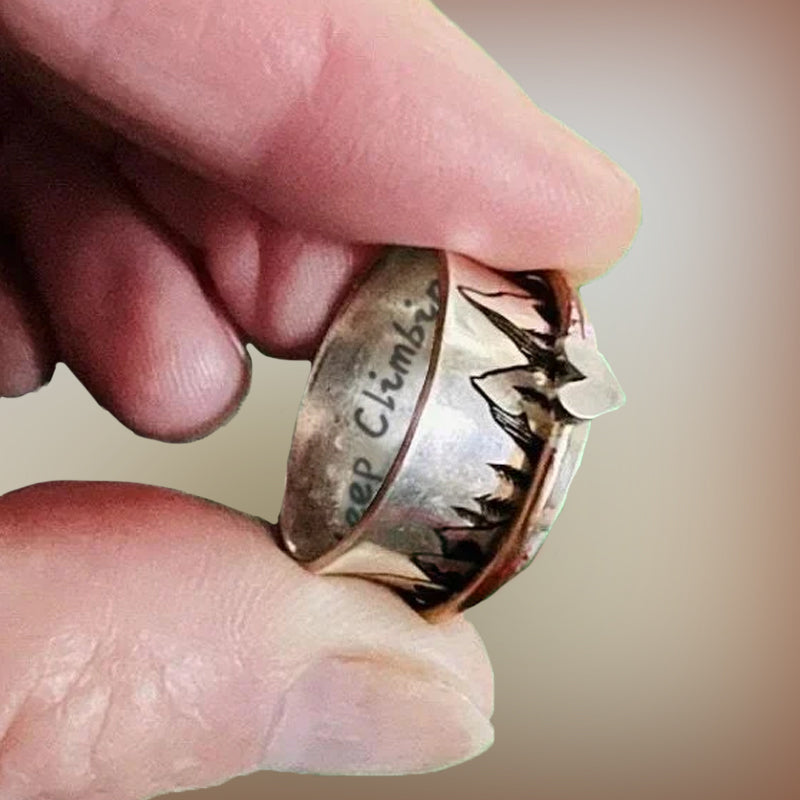 Blijf klimmen Zilveren ring