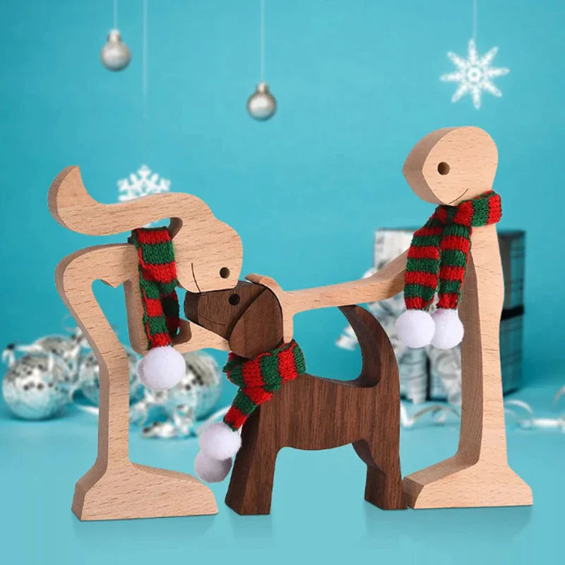 Dierenliefhebber - Tafelornamenten met houten sculptuur