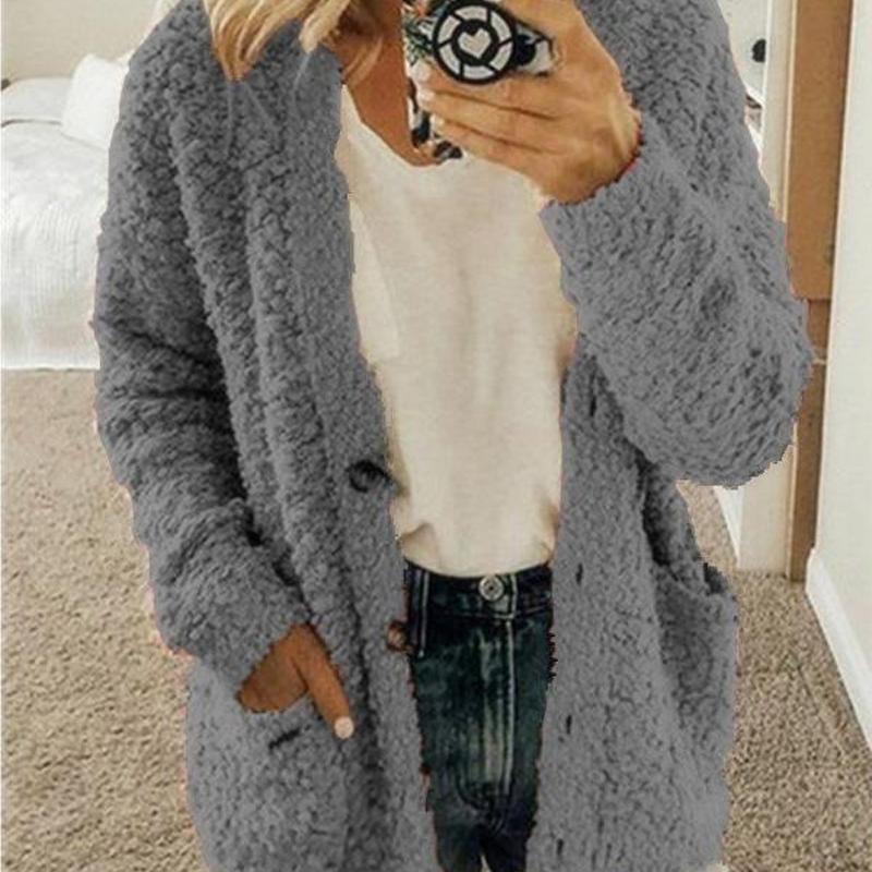 Dames pluche warme winter casual jas