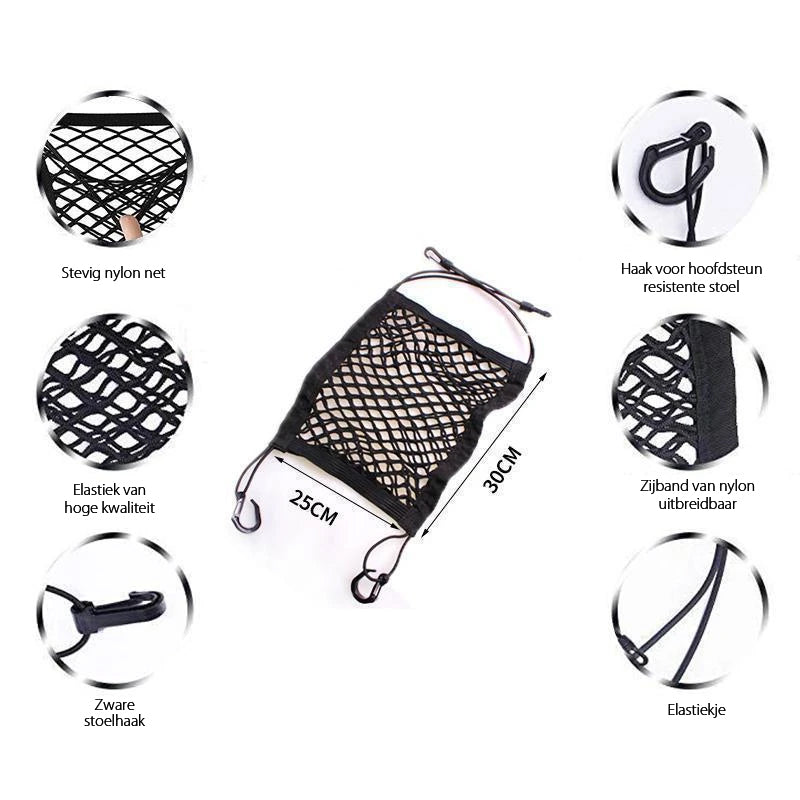 Opslagnetwerk van autostoel