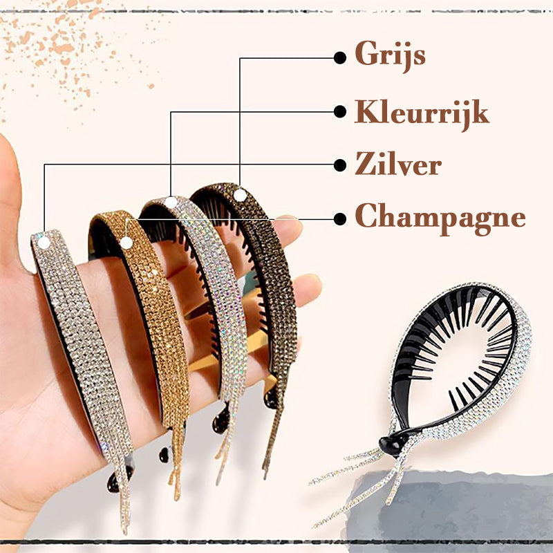 Elegante Hoofdtooi Met Strass Pom Pom