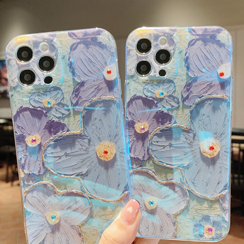 iPhone kleurrijk olieverfschilderij prachtige telefoonhoes