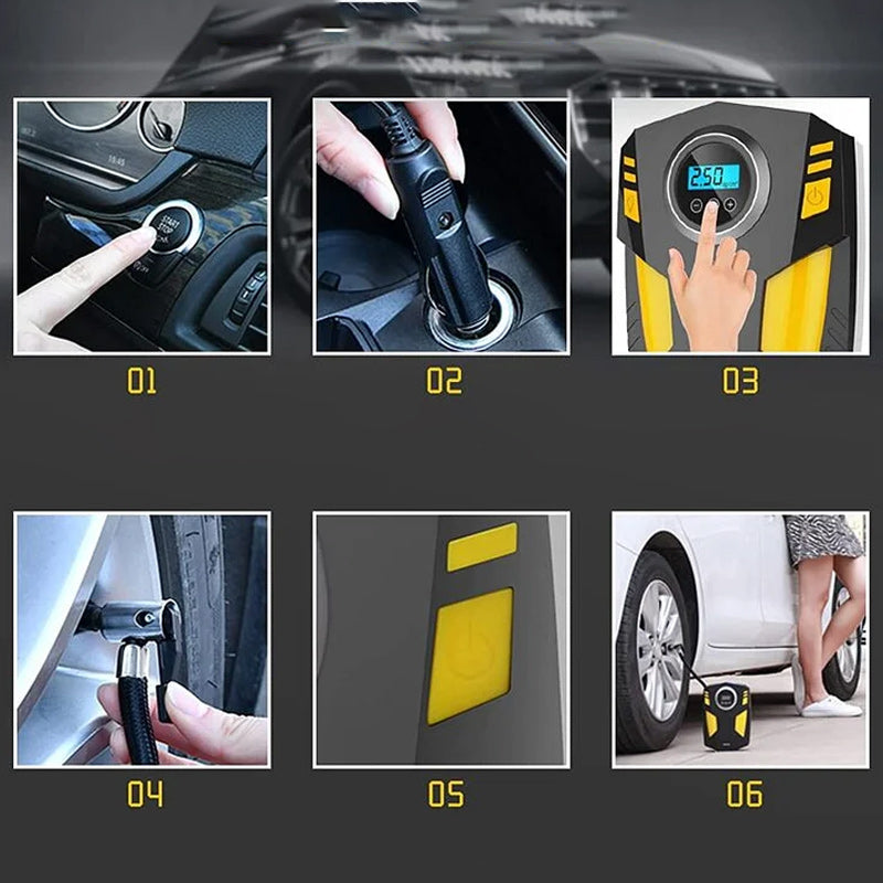 Draagbare luchtpomp met digitaal display