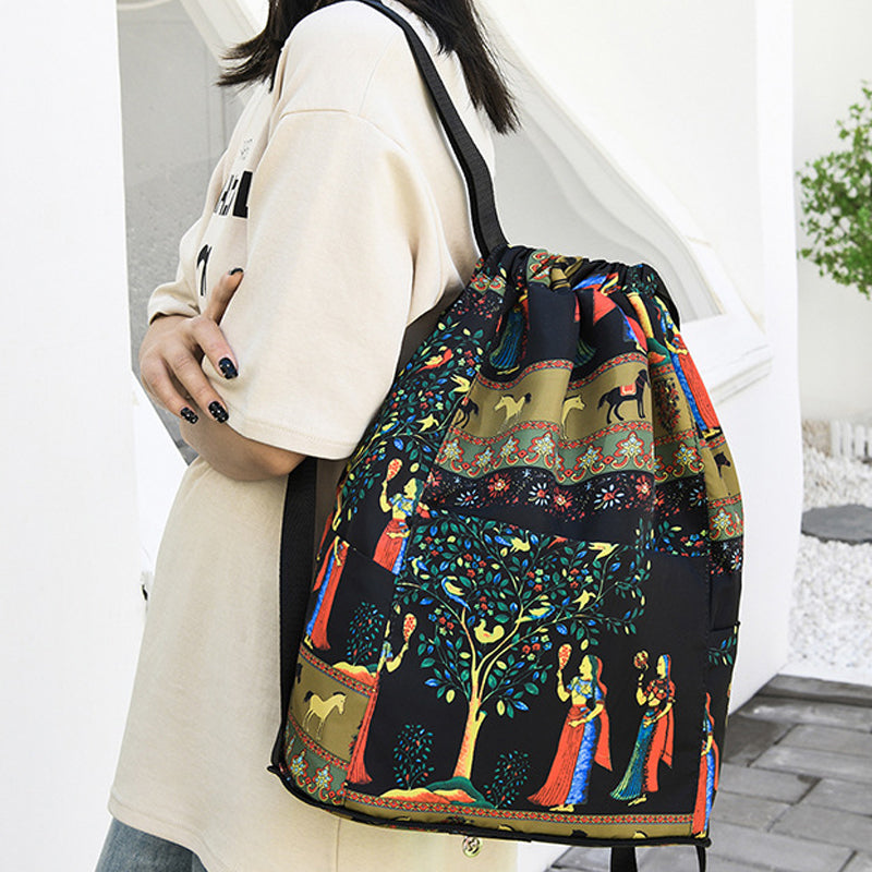 Opvouwbare sportrugzak met grote capaciteit en trekkoord