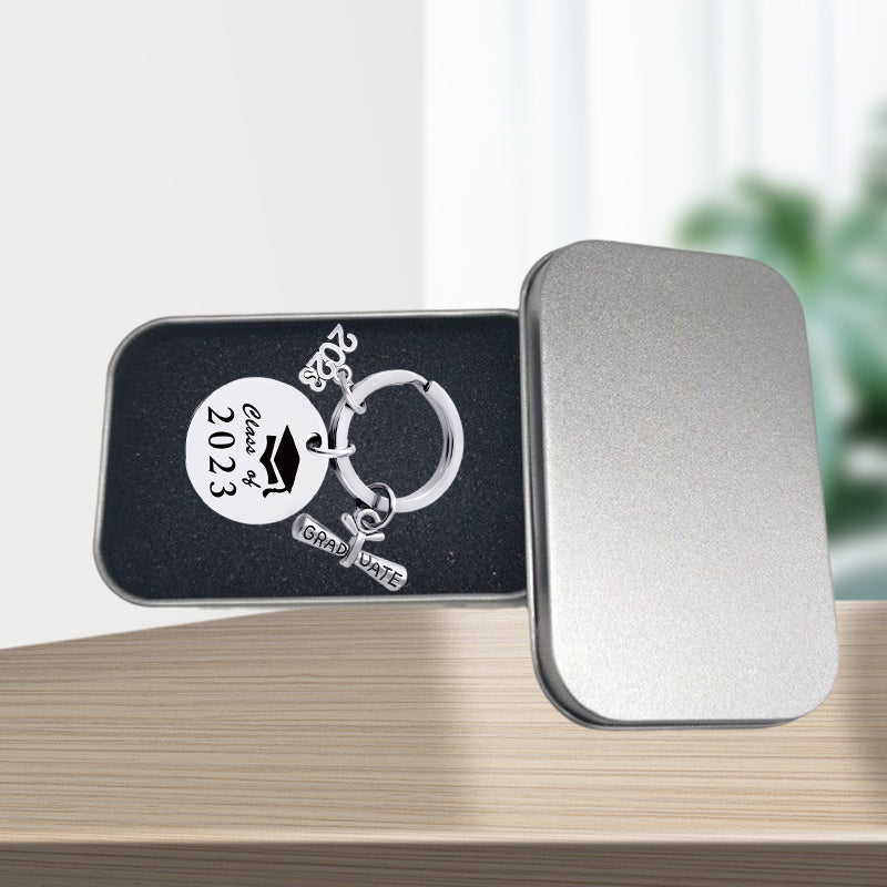 2023 Afstudeer Seisoen metalen sleutelhanger cadeau met geschenkdoos