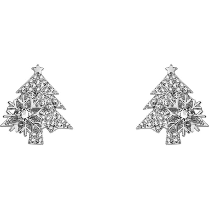 Draaiende kerstboom oorbellen