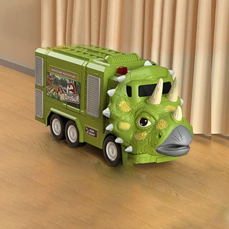 🦖Nieuwe dinosaurus transformerende technische vrachtwagenbaanspeelgoedset met licht en muziek