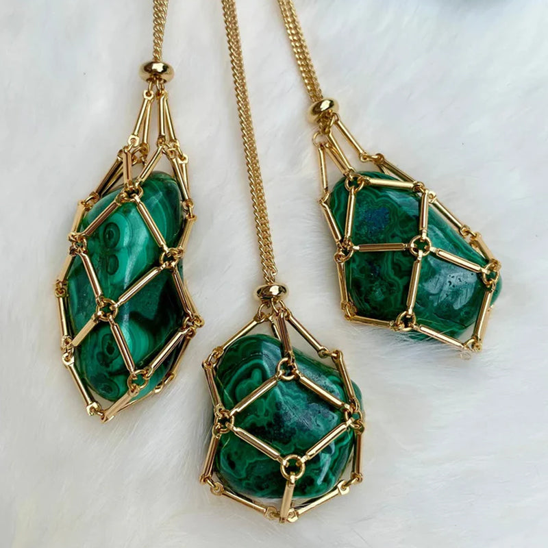 Halsketting met kristallen stenen houder