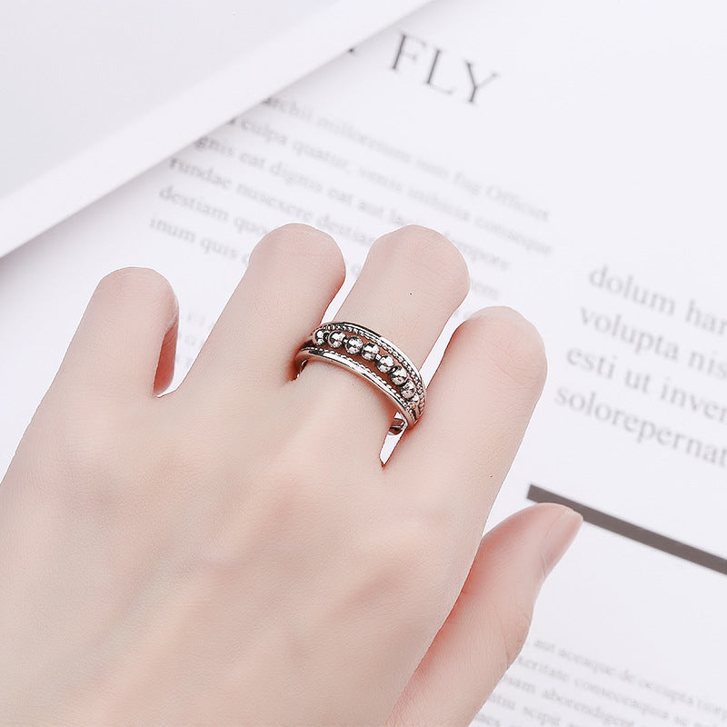 Ring met polkadot kralen