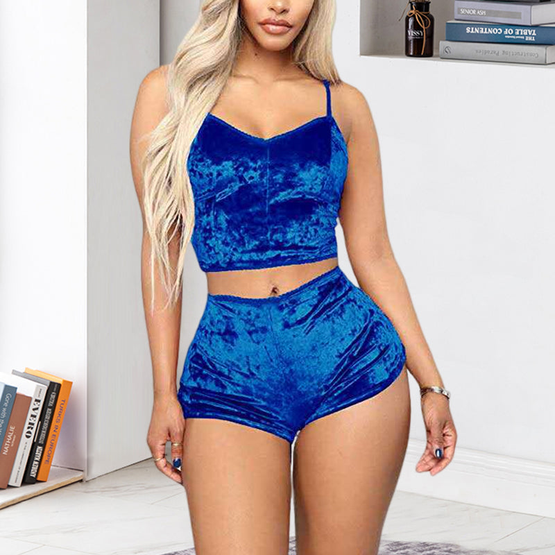 Sexy fluwelen v-hals lingerie