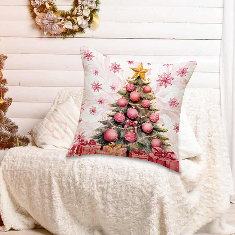 Roze kerstkussenslopen