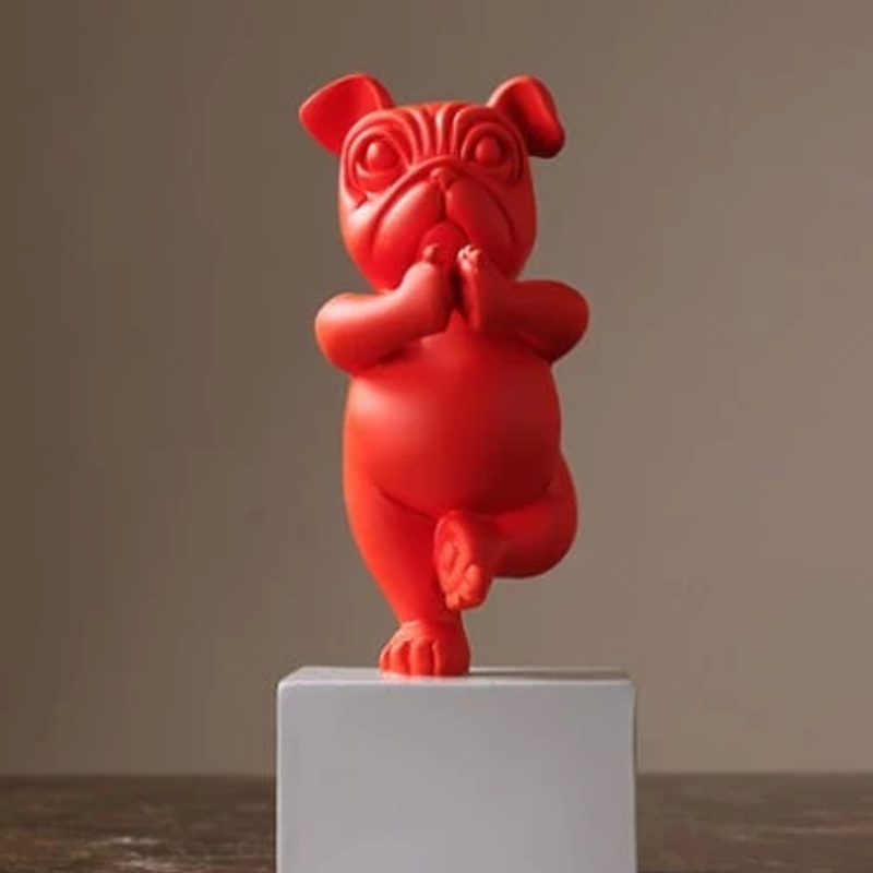 Yoga Bulldog standbeeld ornament
