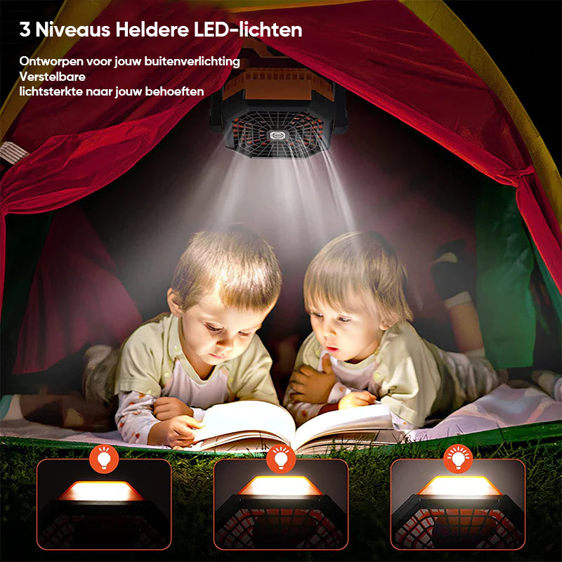 Camping LED-ventilator met licht